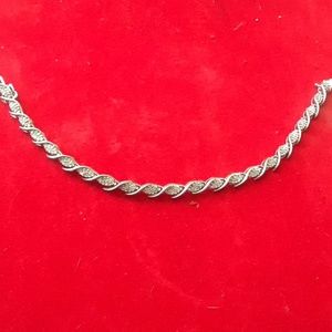 Diamond silver bracelet 7 1/2" wrist